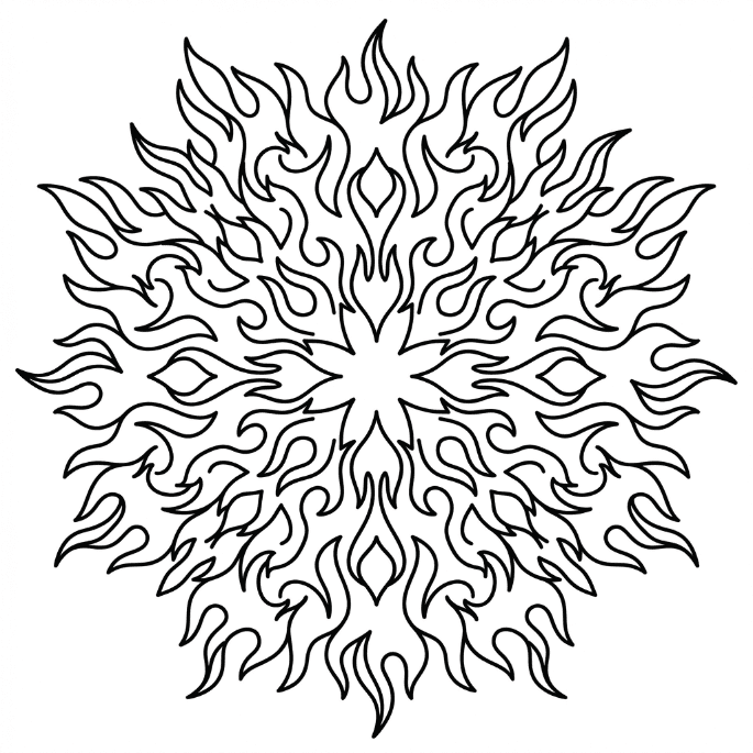 Coloriage Mandala: Feux simples Mandalas