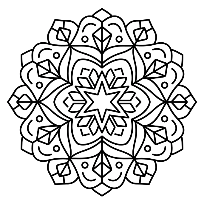Coloriage Mandala: Glace à motif symétrique Mandalas