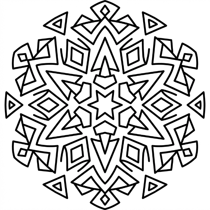 Coloriage Mandala: Glace abstraite Mandalas
