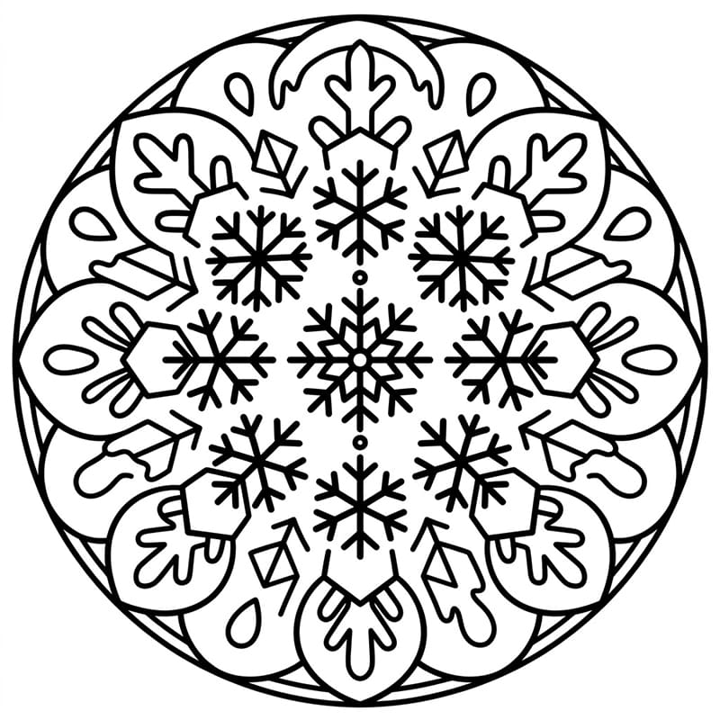 Coloriage Mandala: Glace basique Mandalas
