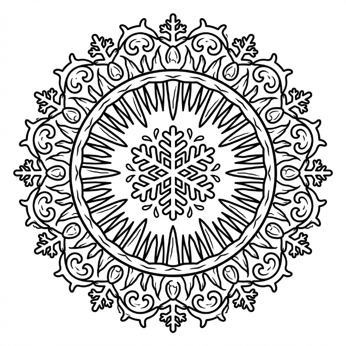 Coloriage Mandala Glace Mandalas