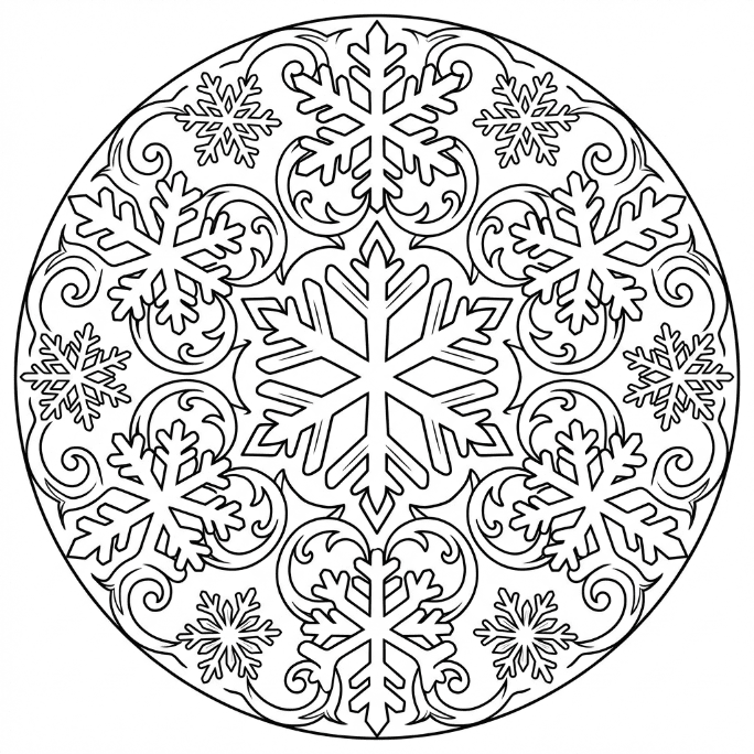 Coloriage Mandala: Glace fantastique Mandalas