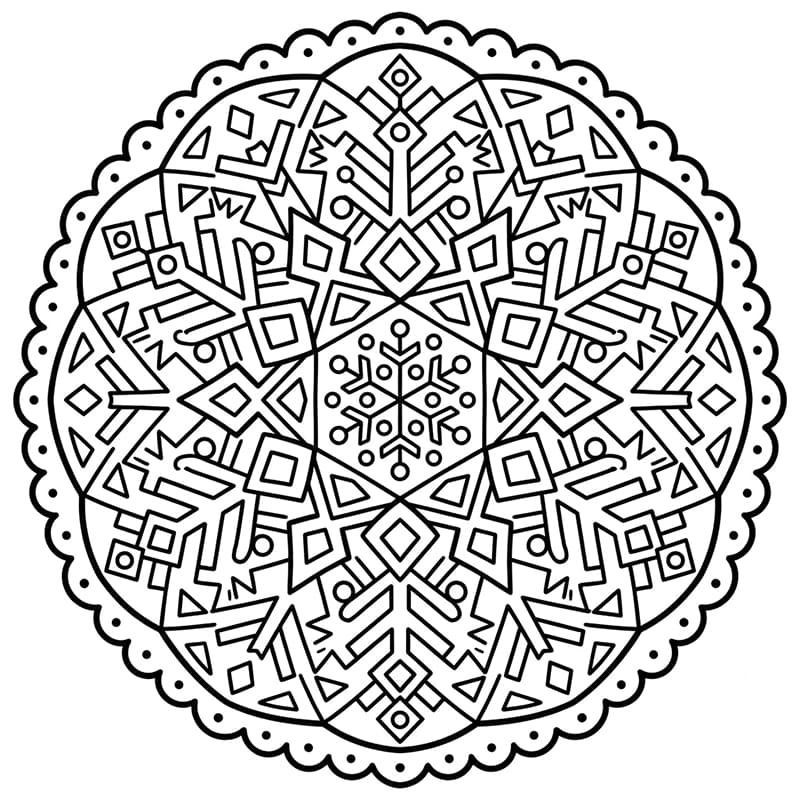 Coloriage Mandala: Glace géométrique Mandalas