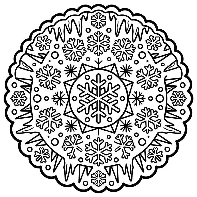 Coloriage Mandala: Glace mignon Mandalas