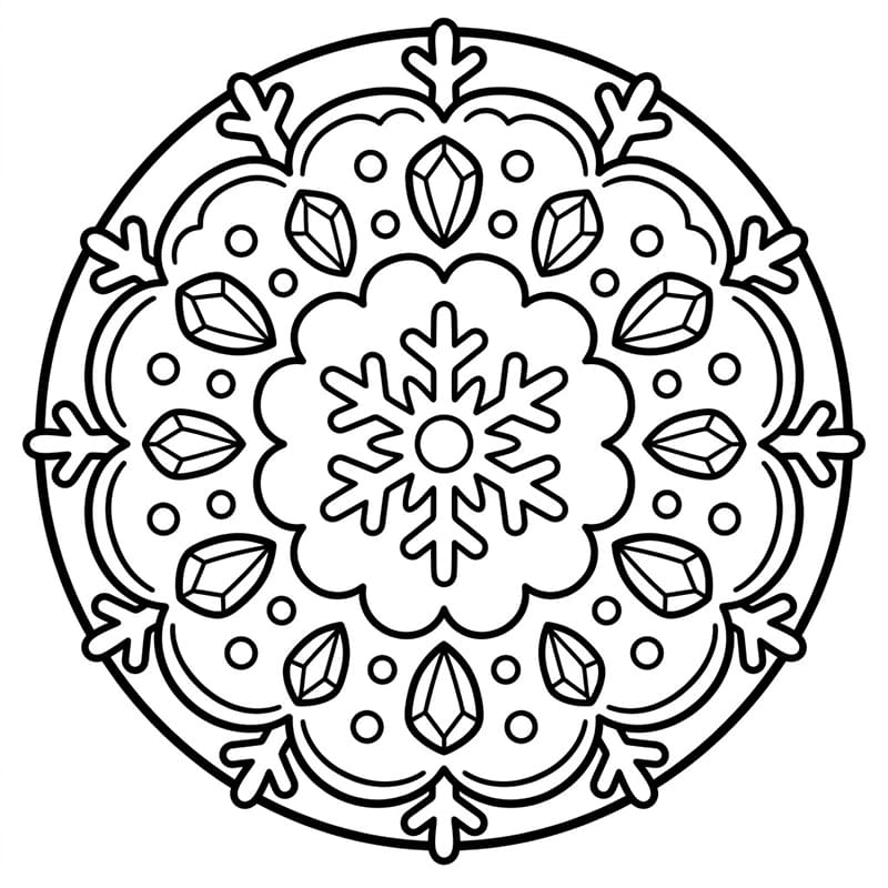 Coloriage Mandala: Glace pour enfants Mandalas