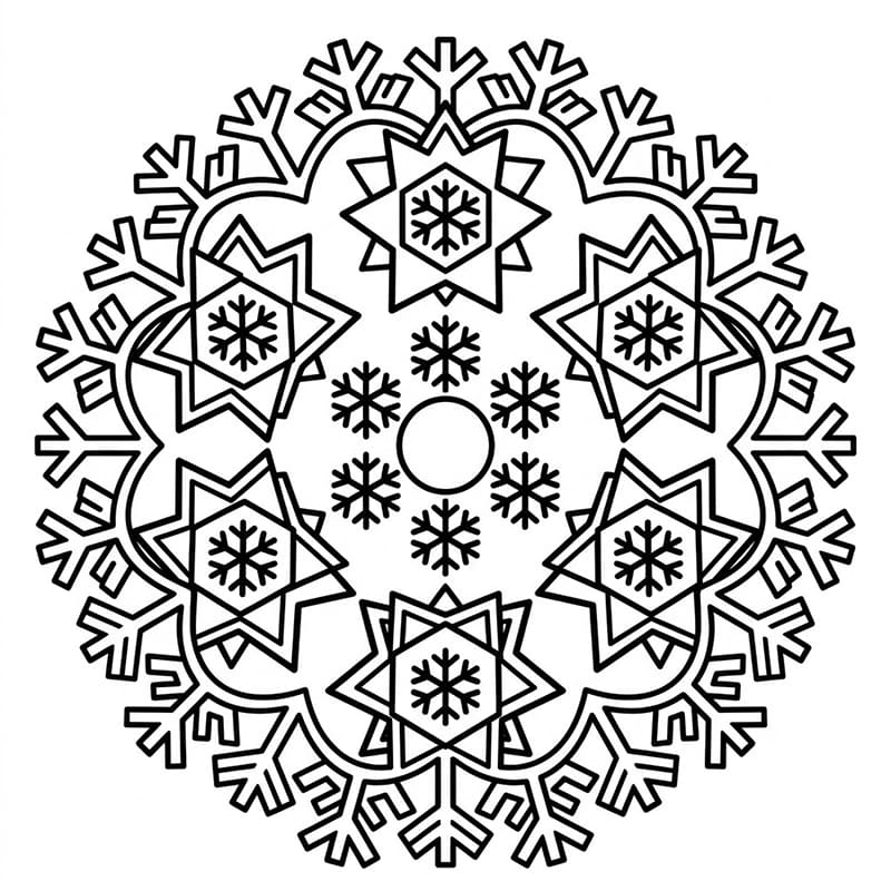 Coloriage Mandala: Glace simple Mandalas