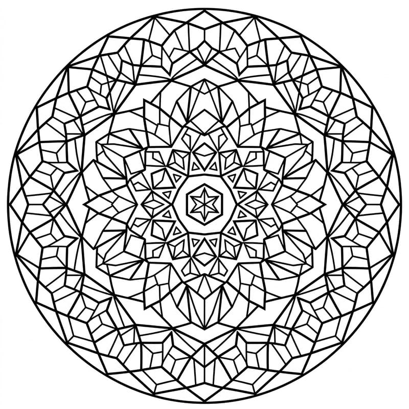 Coloriage Mandala: Holographique à motifs de diamants répétitifs Mandalas