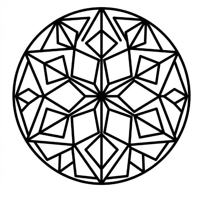 Coloriage Mandala: Holographique facile Mandalas