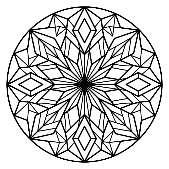 Coloriage Mandala: Holographique géométrique Mandalas