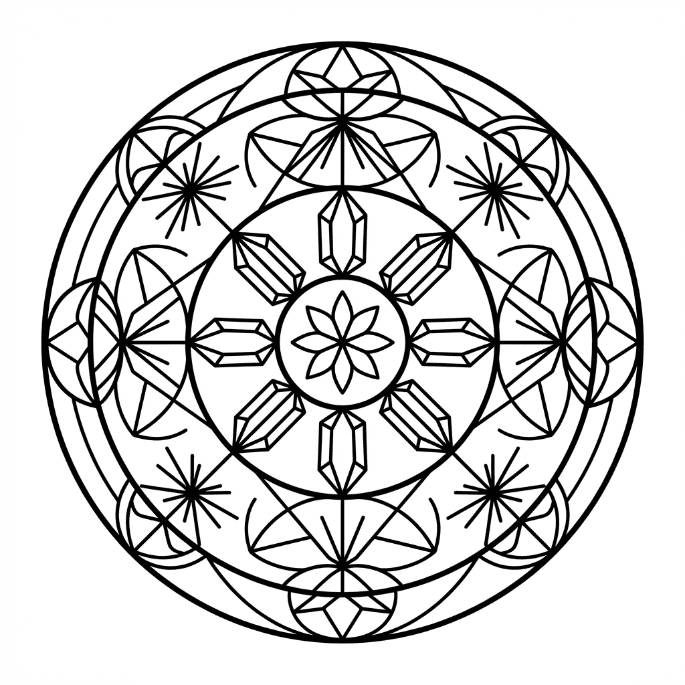 Coloriage Mandala: Holographique simple Mandalas