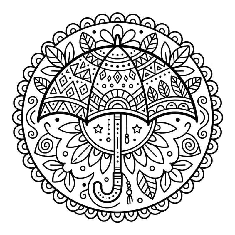 Coloriage Mandala Parapluie Mandalas