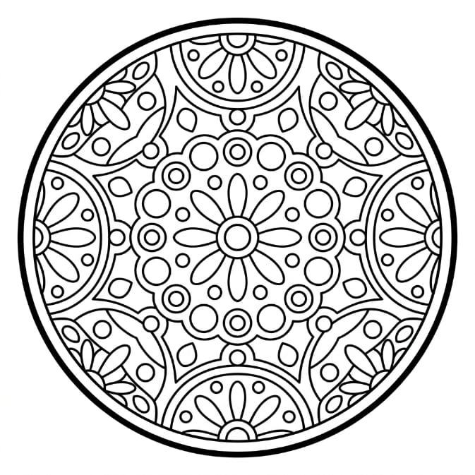 Coloriage Mandala: Pastèque à motifs floraux Mandalas