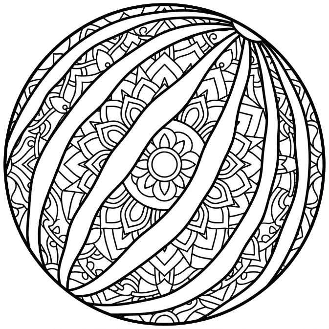 Coloriage Mandala Pastèque Mandalas