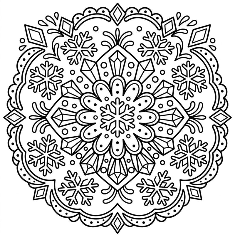 Coloriage Mandala: Splendide glace Mandalas