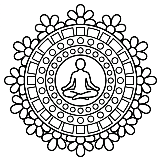 Coloriage Mandala: Yoga facile Mandalas