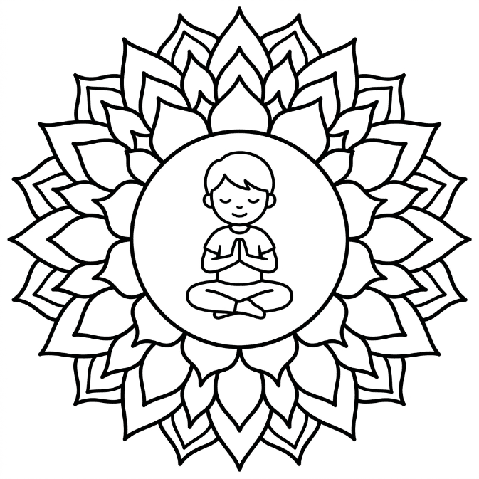 Coloriage Mandala: Yoga minimaliste Mandalas