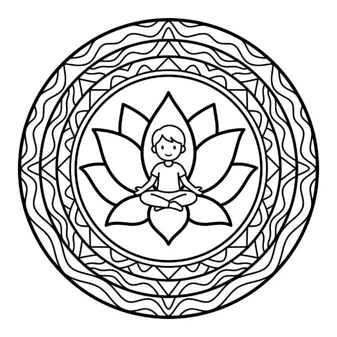 Coloriage Mandala: Yoga simple Mandalas