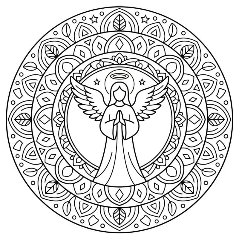 Coloriage Mandala: Ange scandinave Mandalas