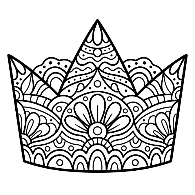 Coloriage Mandala: Belle couronne Mandalas