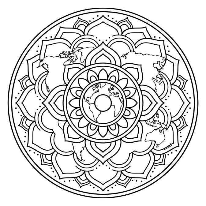 Coloriage Mandala: Belle Terre Mandalas