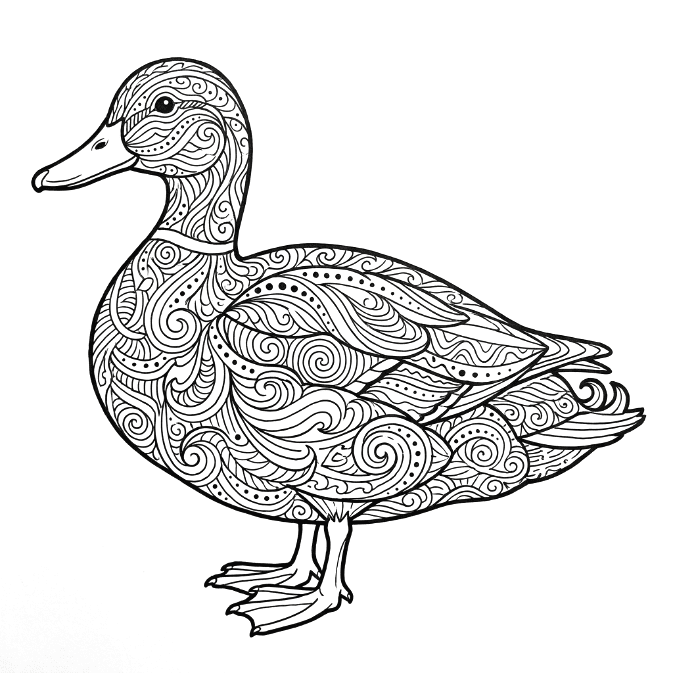 Coloriage Mandala: Canard abstrait Mandalas