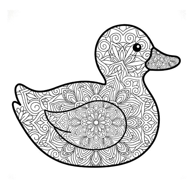 Coloriage Mandala: Canard complexe Mandalas