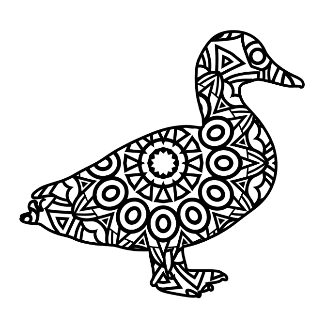 Coloriage Mandala: Canard géométrique Mandalas