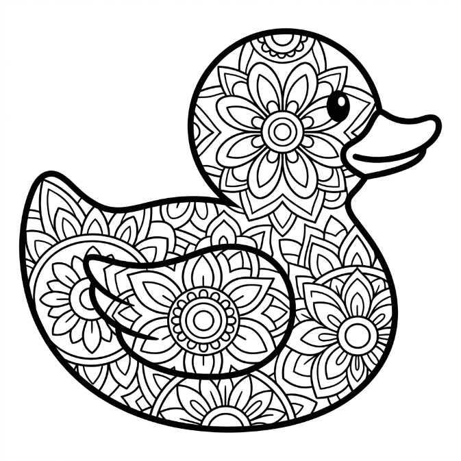 Coloriage Mandala: Canard pour enfants Mandalas