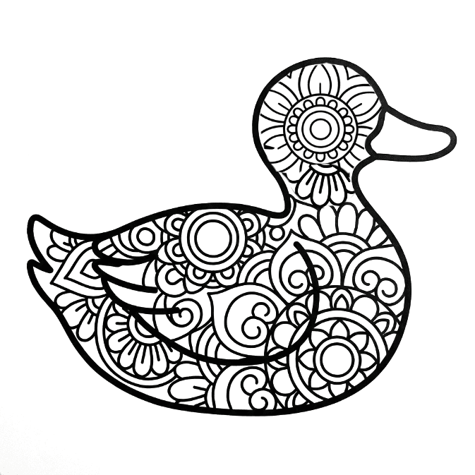 Coloriage Mandala: Canard simple Mandalas