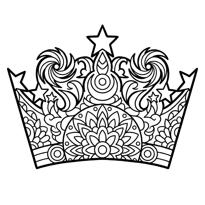 Coloriage Mandala: Couronne fantastique Mandalas