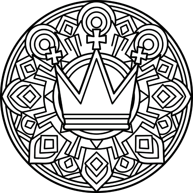 Coloriage Mandala: Couronne médiévale Mandalas
