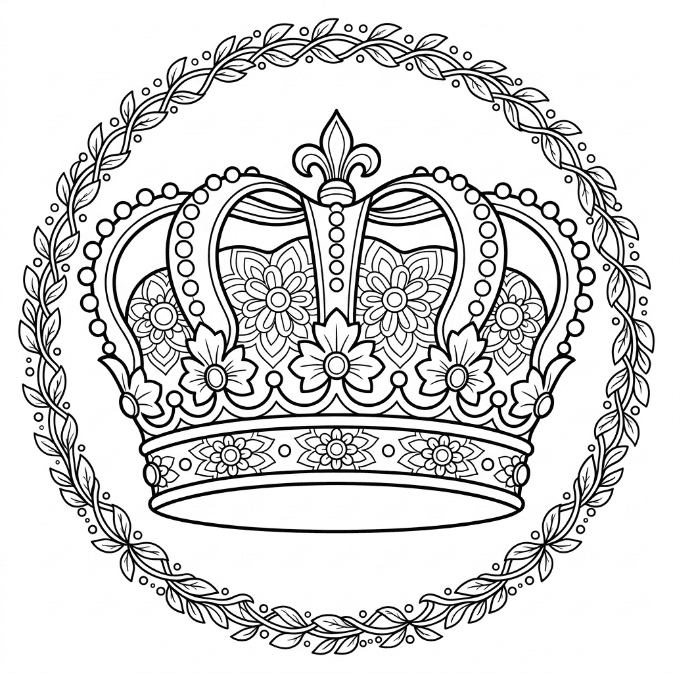 Coloriage Mandala: Couronne royale Mandalas