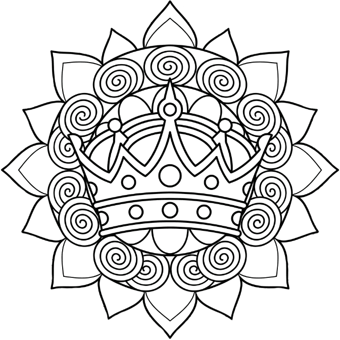 Coloriage Mandala: Couronne simple Mandalas