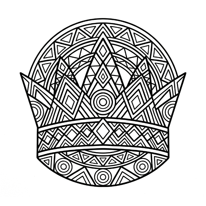 Coloriage Mandala: Couronne tribale Mandalas