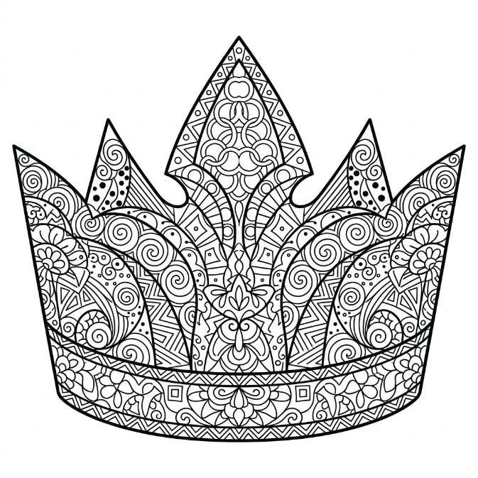 Coloriage Mandala: Couronne zentangle Mandalas