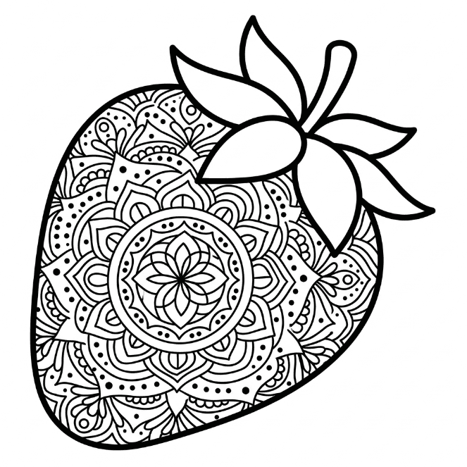 Coloriage Mandala: Fraise parfaite Mandalas