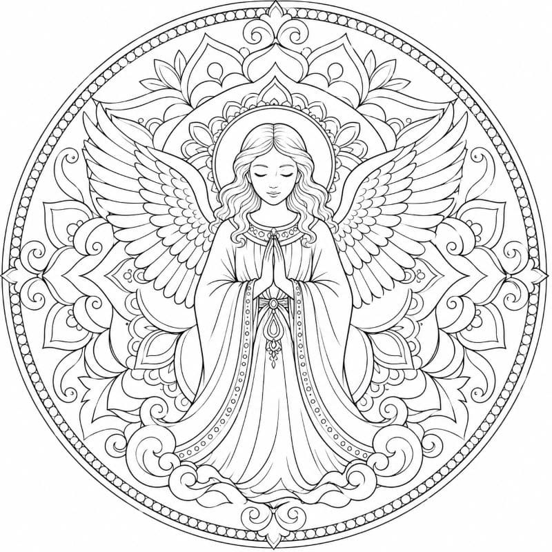 Coloriage Mandala: Magnifique Angel Mandalas