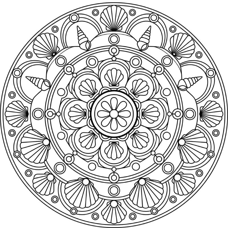 Coloriage Mandala Coquillages Mandalas