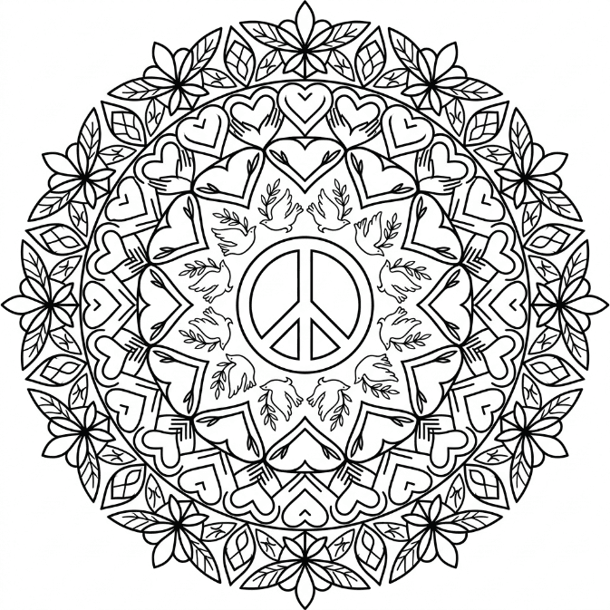 Coloriage Mandala Paix Mandalas