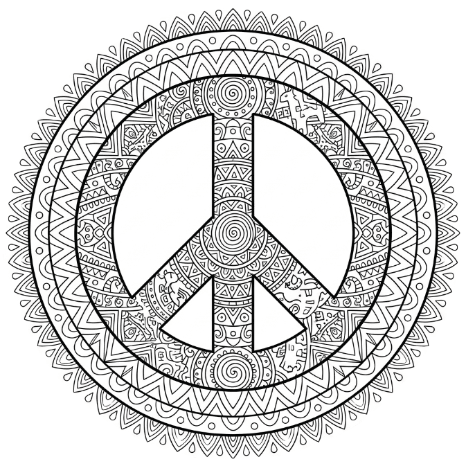 Coloriage Mandala: Paix et motifs ethniques Mandalas