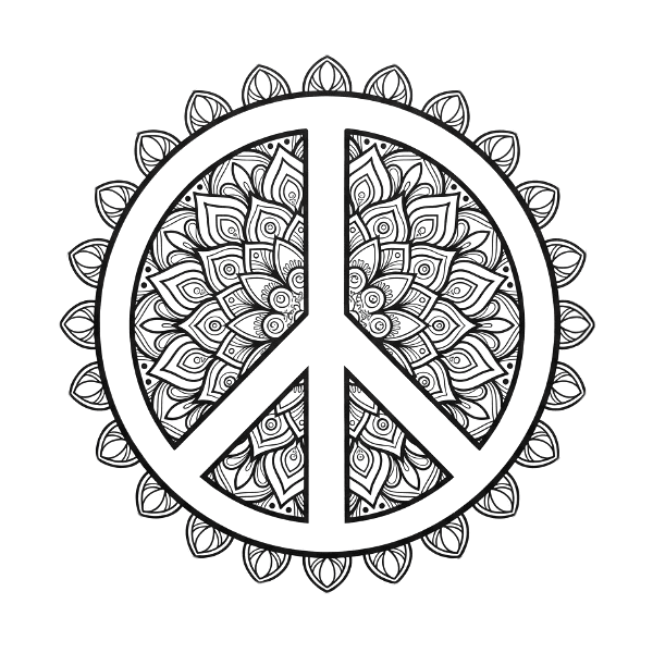 Coloriage Mandala: Paix pour adultes Mandalas