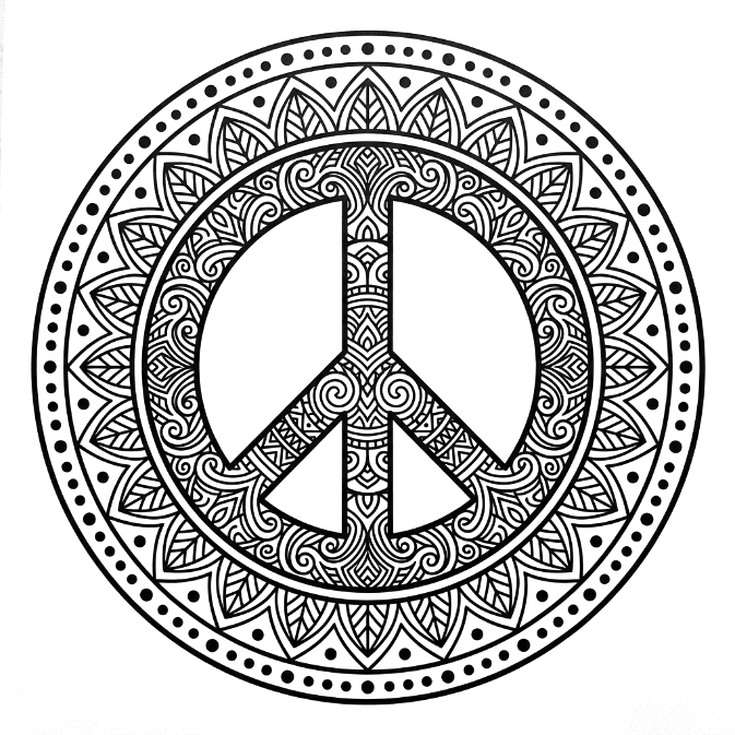 Coloriage Mandala: Paix tribale Mandalas