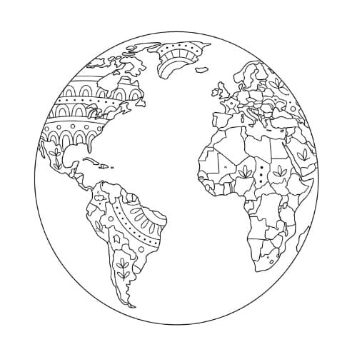 Coloriage Mandala: Terre gratuit Mandalas