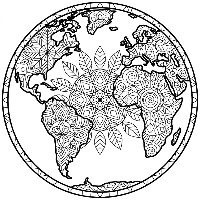 Coloriage Mandala Terre Mandalas