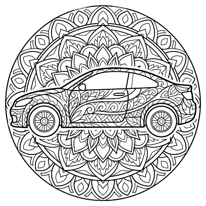 Coloriage Mandala Voiture Mandalas