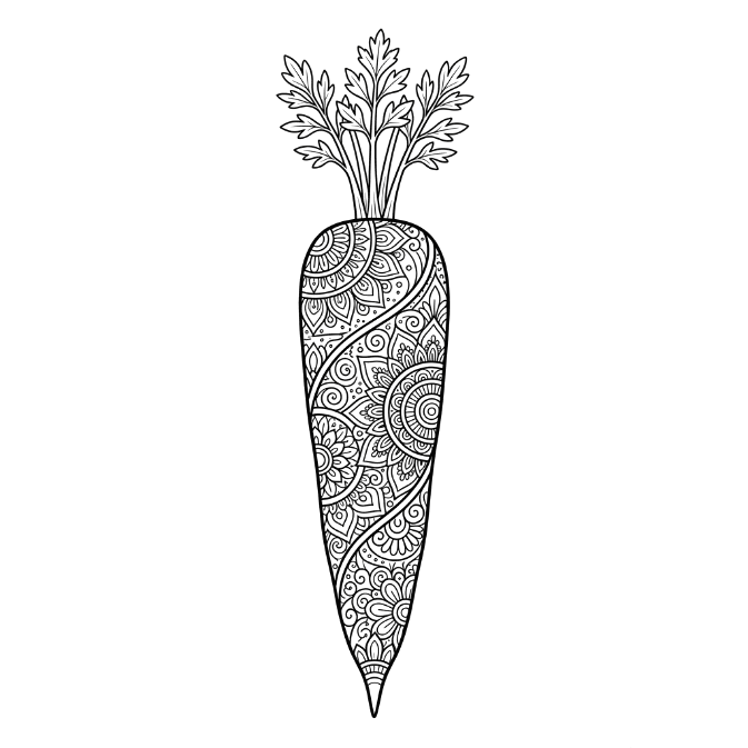 Coloriage Mandala: Belle carotte Mandalas