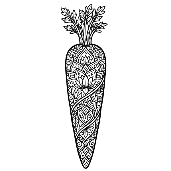 Coloriage Mandala: Carotte artistique Mandalas