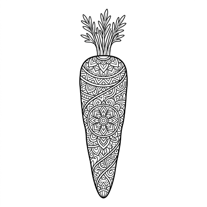 Coloriage Mandala: Carotte pour adultes Mandalas