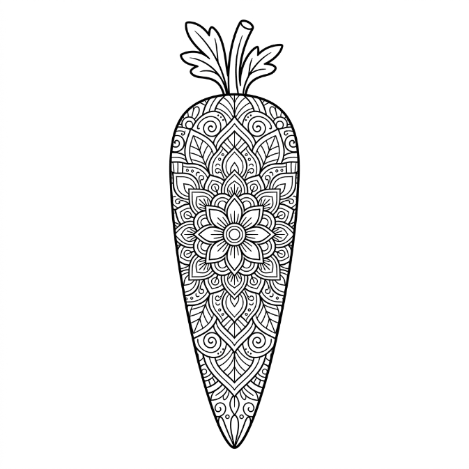 Coloriage Mandala: Carotte propre Mandalas