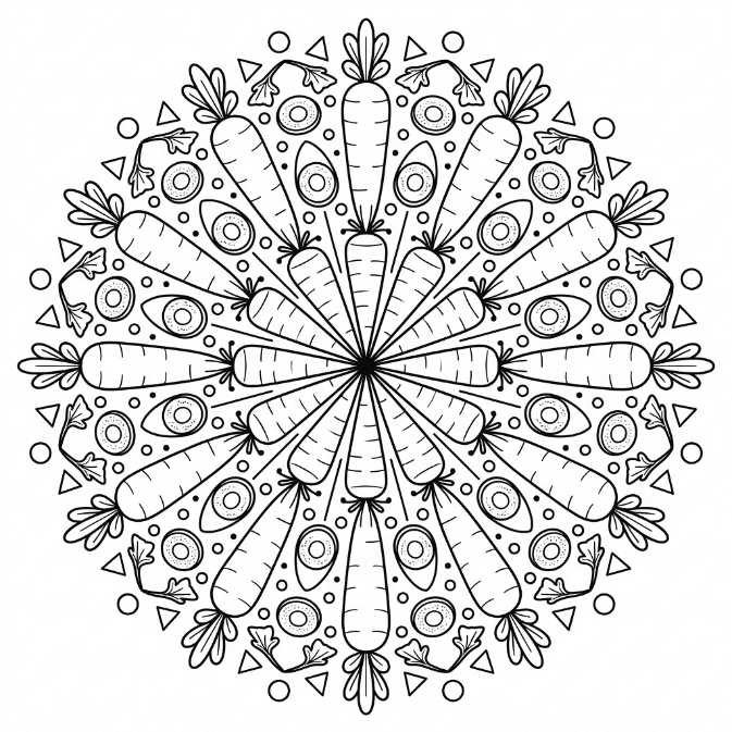 Coloriage Mandala: Carottes de base Mandalas